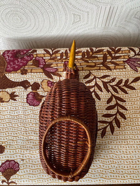 Wicker Duck-Shaped Egg Basket